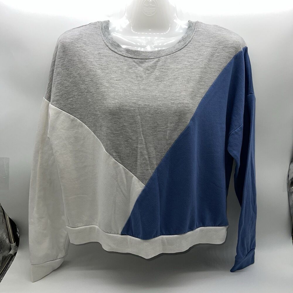 OLIVE+OAK Women's Color Block Long Sleeve Sweatshirt Top -SIze S
